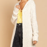 Beige Square Pane Pop Cardigan