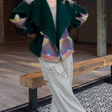 Deep Green Teddy Star Aztec Jacket
