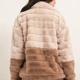 Cozy Two Tone Faux Fur Jacket