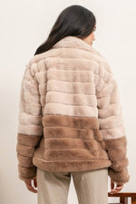 Cozy Two Tone Faux Fur Jacket