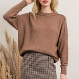 Solid Knit Pullover Sweater