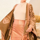 Reversible Tassel Aztec Cape