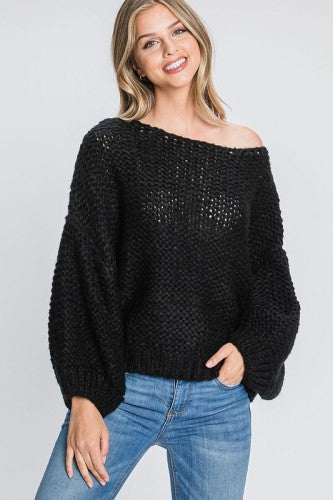 Black Soft Yard Pullover Sweater
