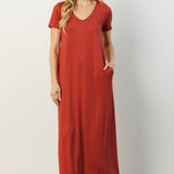 Marsal V Neck Side Slit Maxi