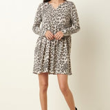 Leopard Flare Babydoll Hacci Dress
