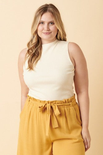 Rib Knit Mock Neck Tank