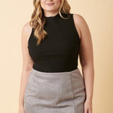 Rib Knit Mock Neck Tank