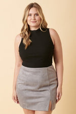 Rib Knit Mock Neck Tank