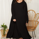 Black Vertical Rib Knit Long Cardigan