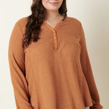Rusty Meerkat Waffle Henley L/S Top