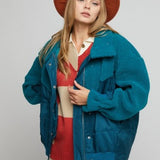Teal Puffer Bear Jacket