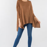 Mocha Textured Shark Bite Tunic