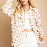 Sand Tweed Button Up Jacket