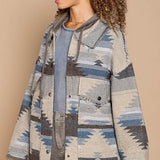 Ash Charcoal Aztec Hoodie Shacket