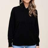 Black Drawstring Super Soft Pullover Hoodie