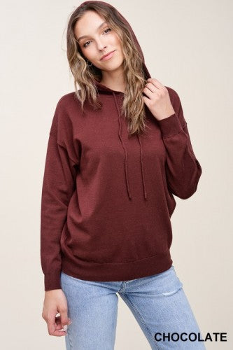 Chocolate Drawstring Super Soft Pullover Hoodie