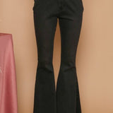 Black Sequin Star Contrast Flare Denim