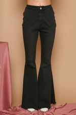 Black Sequin Star Contrast Flare Denim
