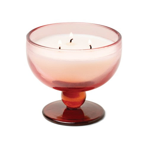 AURA ROSE & RED TINTED GLASS GOBLET - SAFFRON ROSE