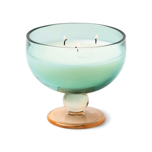 AURA TEAL & ORANGE TINTED GLASS GOBLET - TOBACCO PATCHOULI