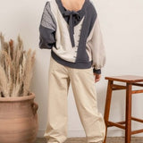 Grey Multi Texture Block Pullover