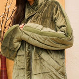 Olive Quilted Velvet Jacket