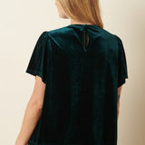 Hunter Velvet Smocked Short Sleeve Blouse