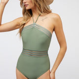 Oliveaceous One Piece Swim