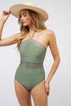 Oliveaceous One Piece Swim