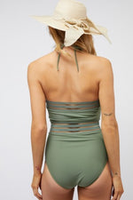 Oliveaceous One Piece Swim