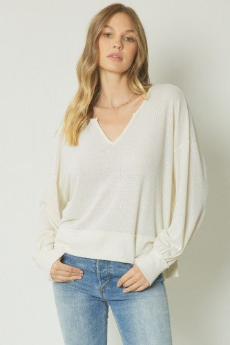 Easy Breezy V Neck Lightweight Thermal L/S