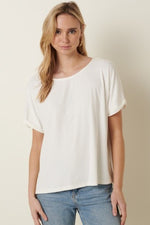 Brush Rib Oversize Boatneck Top
