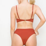 Rust Ribbed Swim Bottom