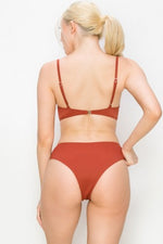 Rust Ribbed Swim Bottom