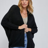 Cable Knit Dolman Sleeve Open Cardigan