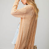 Apricot Thin Thread Zigzag Cardigan