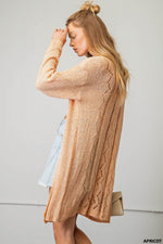 Apricot Thin Thread Zigzag Cardigan