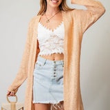 Apricot Thin Thread Zigzag Cardigan