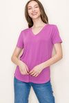 V Neck Short Sleeve Basic Everyday
