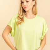Round Neck Mom Crop