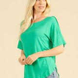 Kelly Round Neck Round Hem S/S