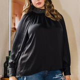 Black Studded High Neckline Top