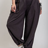 Ash Relax Fit Smock Waist Linen Like Pant