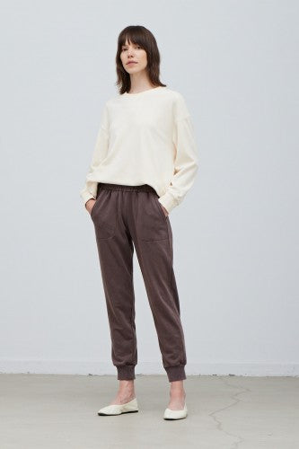 Dark Chesnut Acid Wash Terry Jogger
