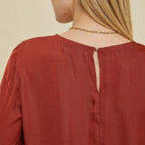 Brick Blouson Top with Smock Waist