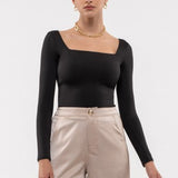 Solid Square Neck L/S