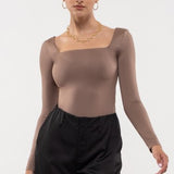 Solid Square Neck L/S