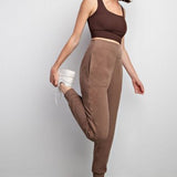 Brushed Rub Full Length Jogger