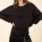 Black Comfy Knit Dolman L/S