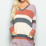 Mauve + Rust Multi Colorblock Tunic